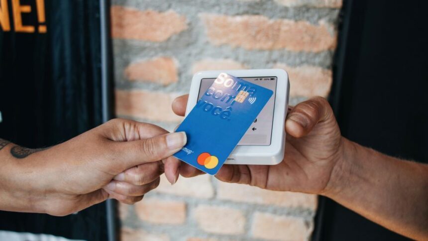 Contactless payment being made with a mobile phone