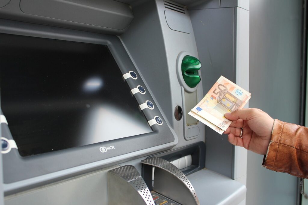 ATM machine in European city center