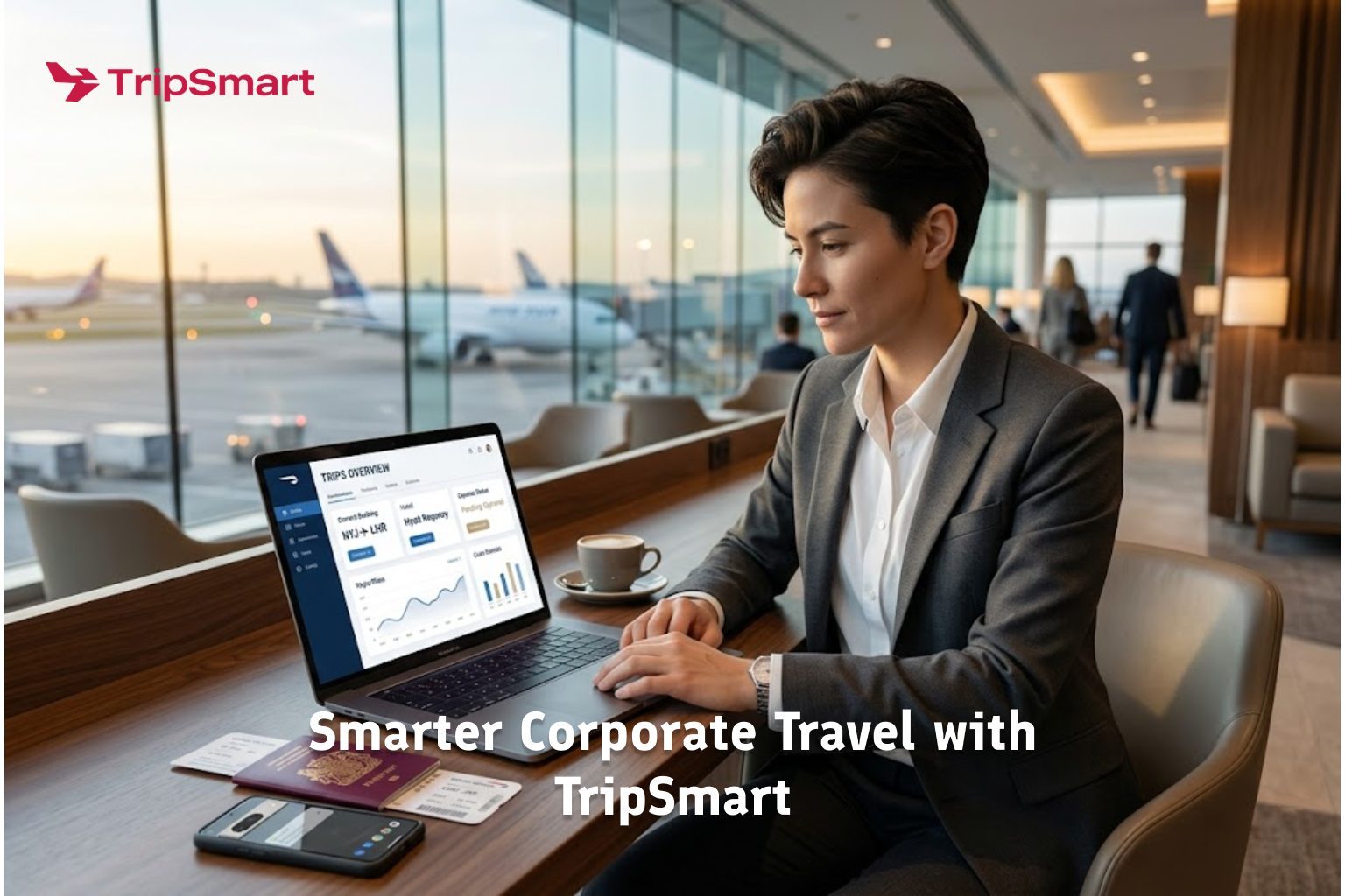 Dashboard view of smarter corporate travel tracking and management