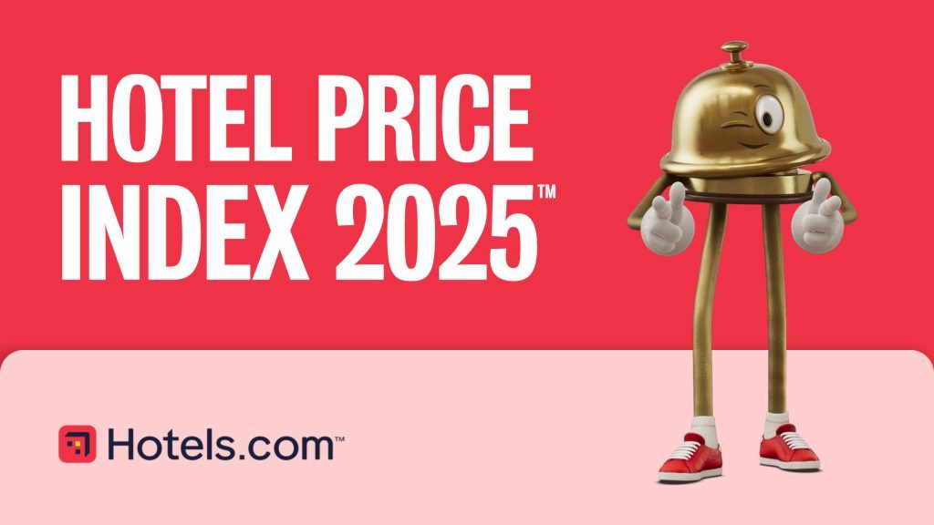 Hotel price index graphic showing relative costs of 3, 4, and 5 star hotels