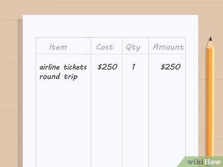 Step 2 Research the total cost of round trip airline tickets if you’re flying.