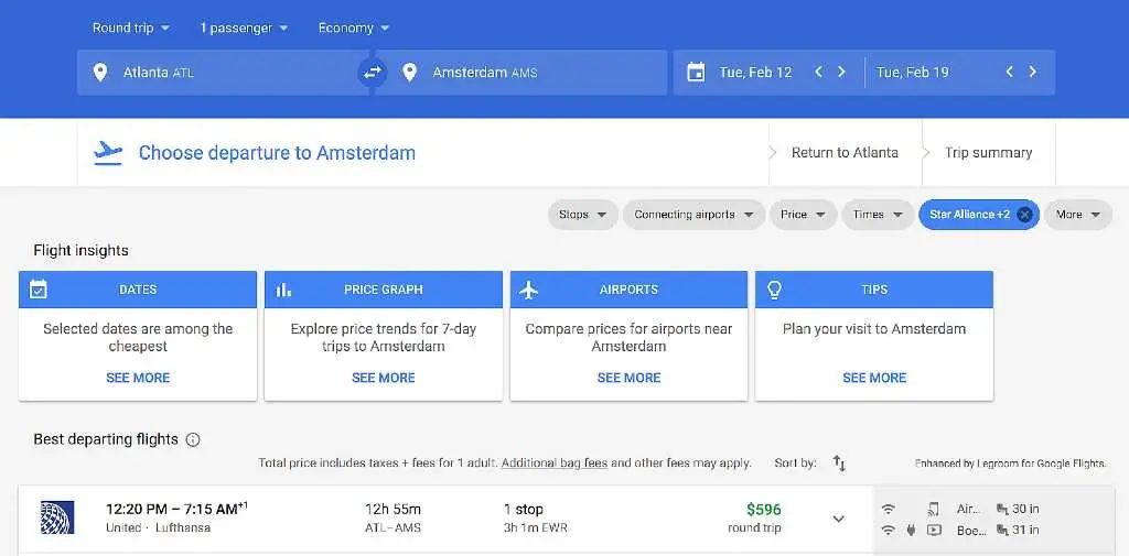 search in Google Flights.