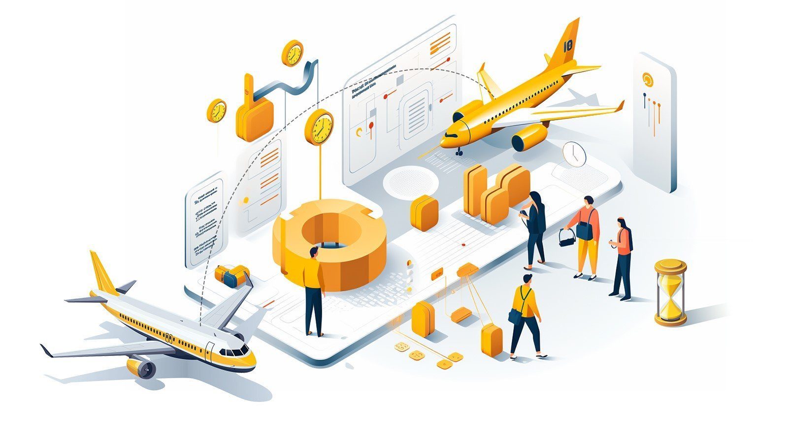 Infographic showing how minimum connection times vary by airport and connection type