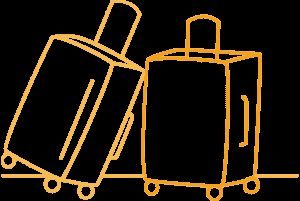 Standard checked suitcase at the airport