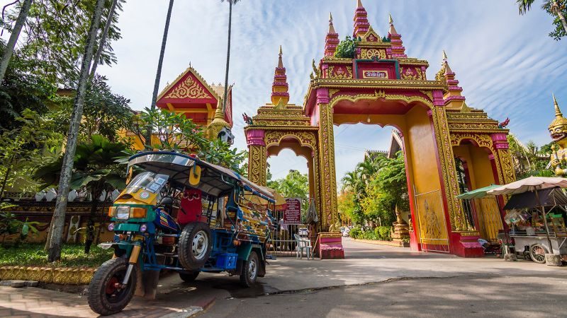Travelers in a lower-cost destination where currency exchange makes travel more affordable