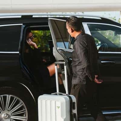 Airport car service picking up passengers
