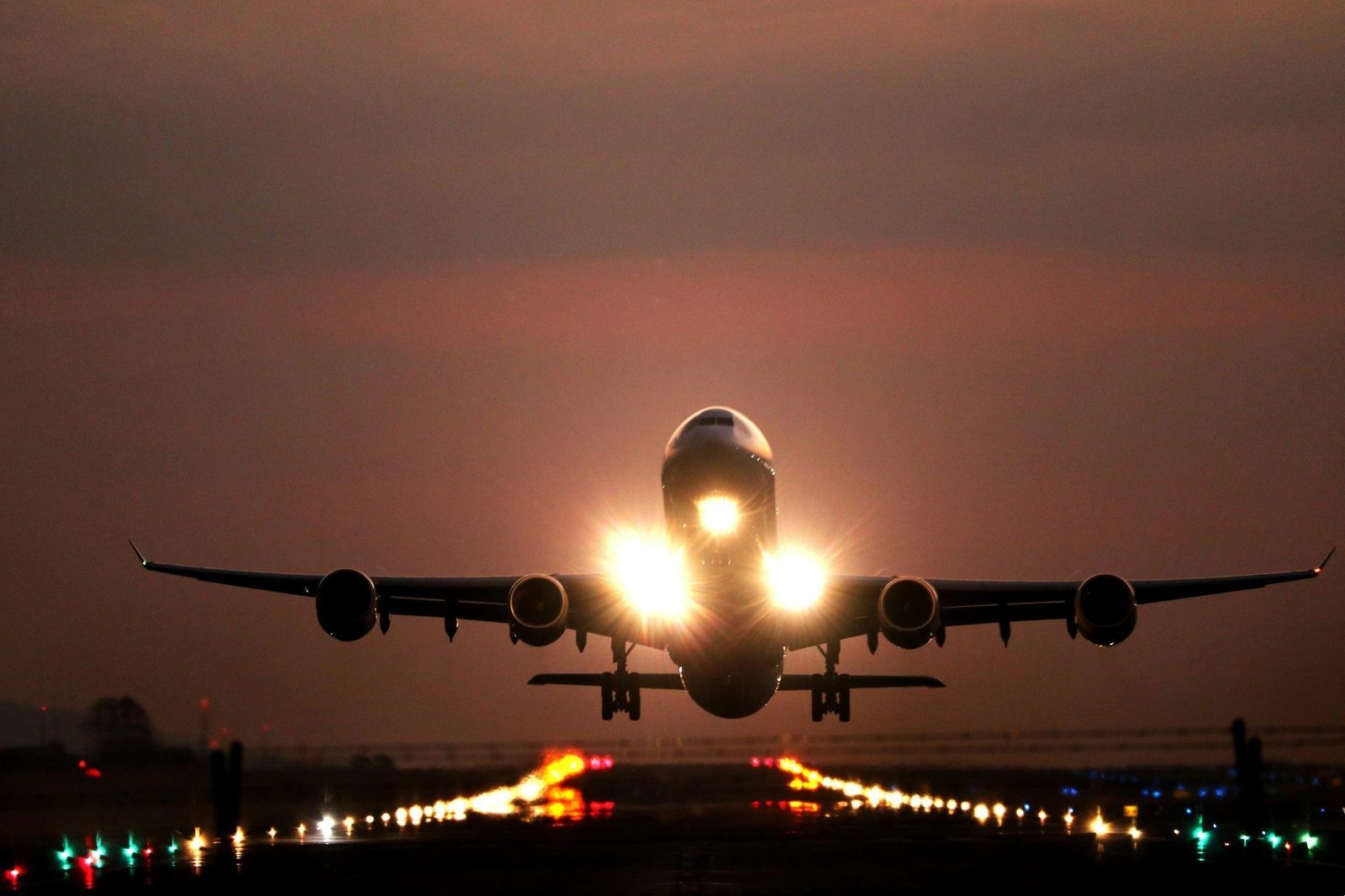 Airplane takeoff lights