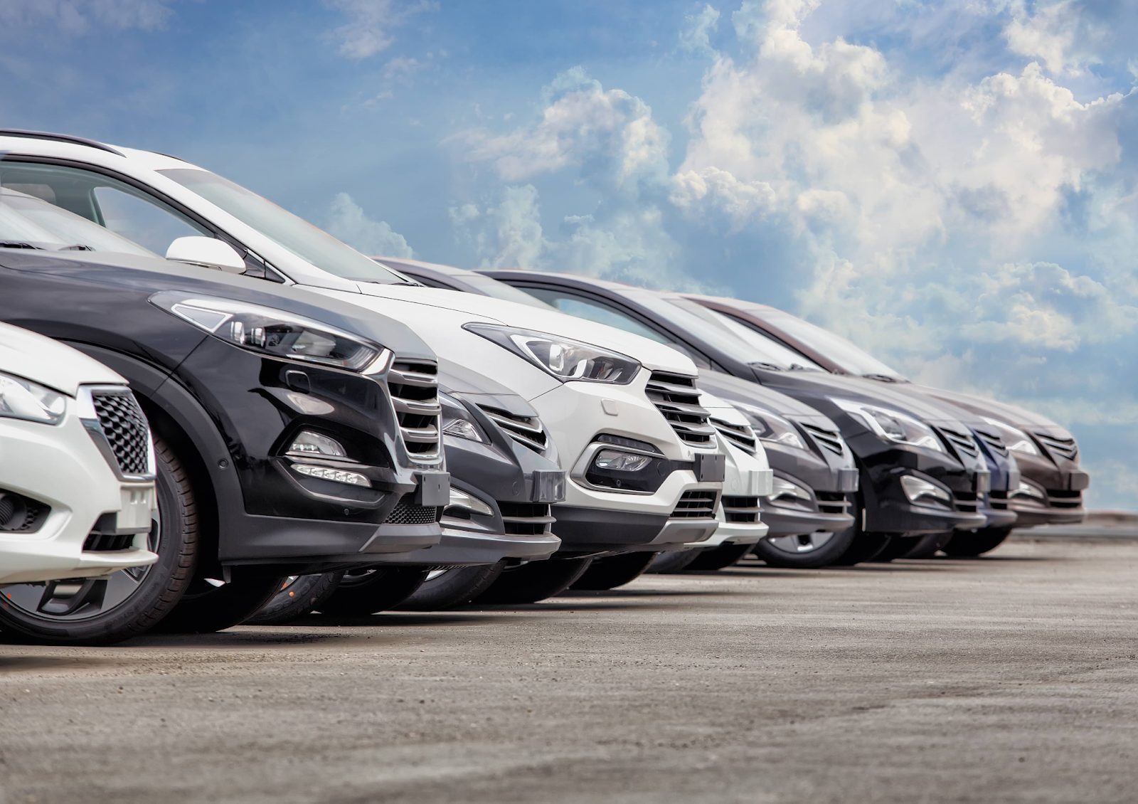 cars lined up in a row
