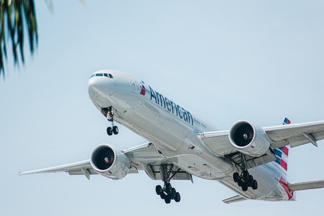 An American Airlines aircraft on the tarmac after a diversion