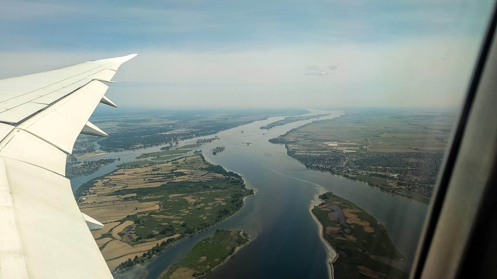 Landing approach in Montreal, Canada.