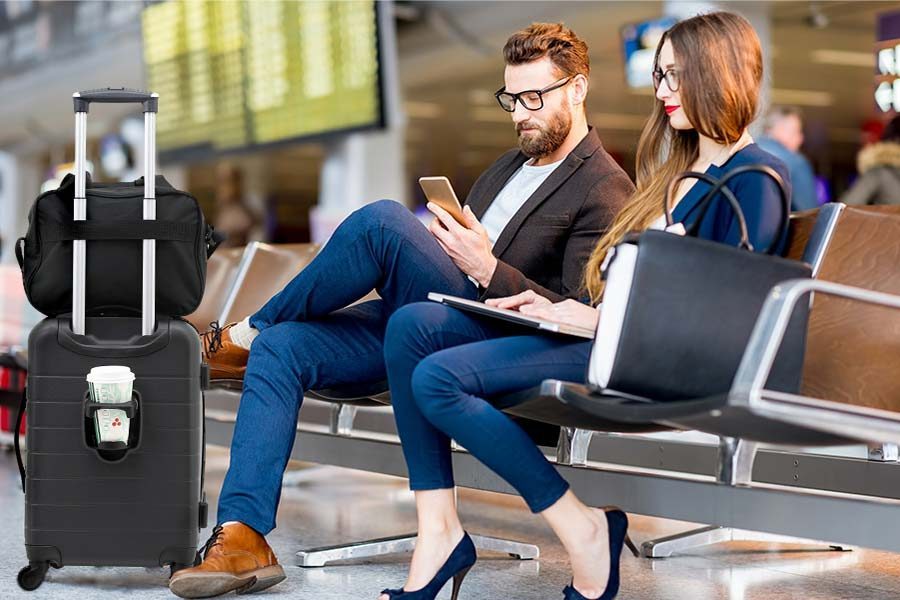 couple sitting at airport