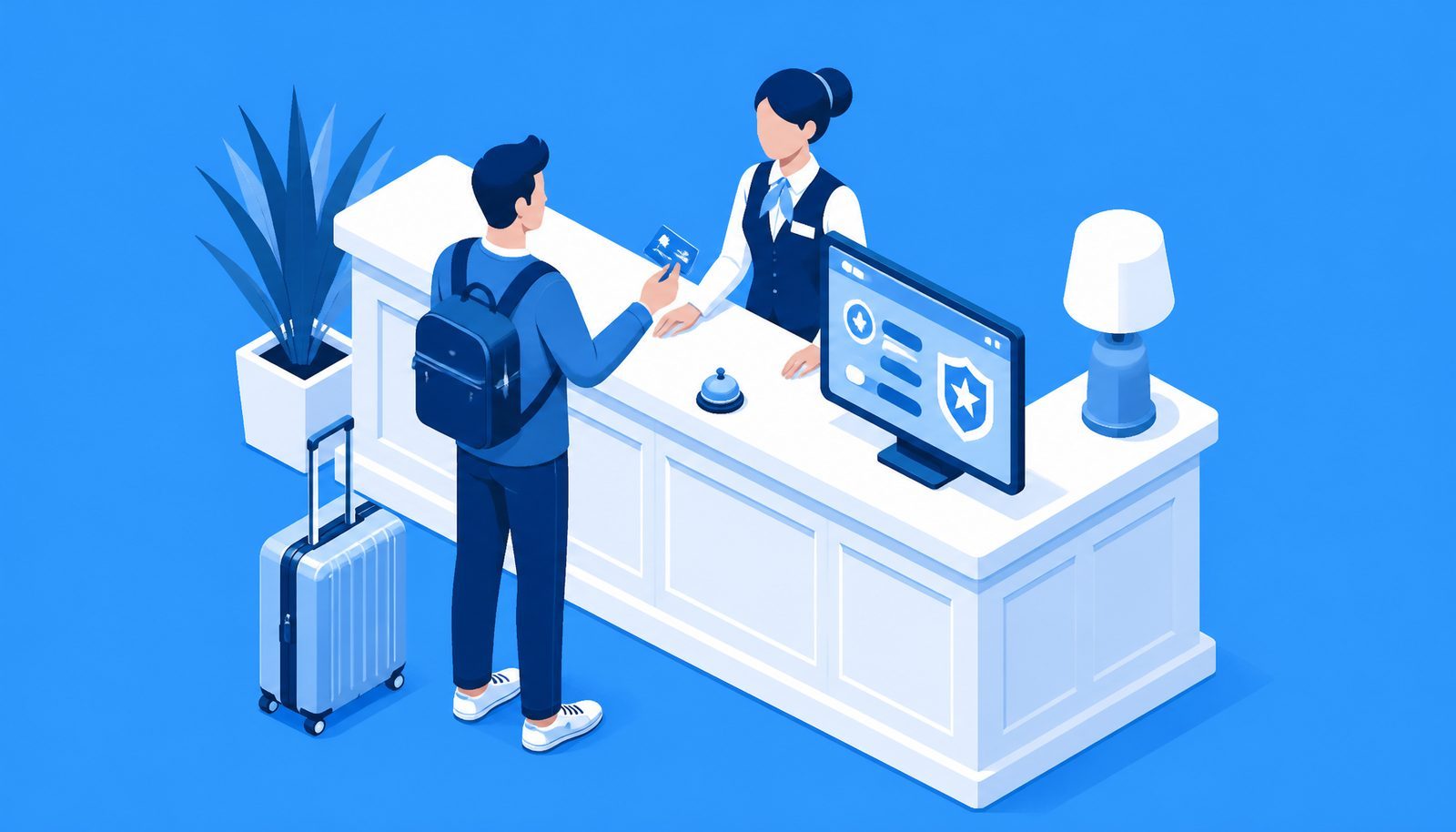 hotel check-in with loyalty card