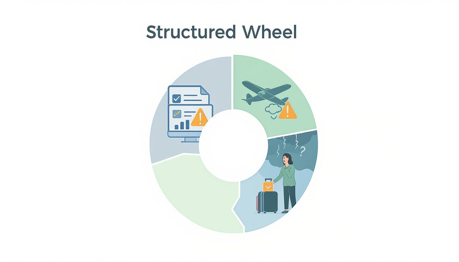 Diagram showing key risks and uncertainties in airline refund rules and disruptions